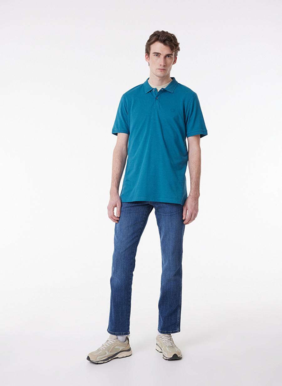 Wrangler Petrol Erkek Polo T-Shirt W211837405_Polo T-shirt