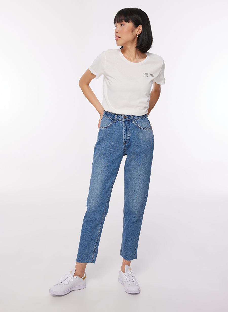 Aeropostale Yüksek Bel Comfort Fit İndigo Kadın Denim Pantolon K-14295