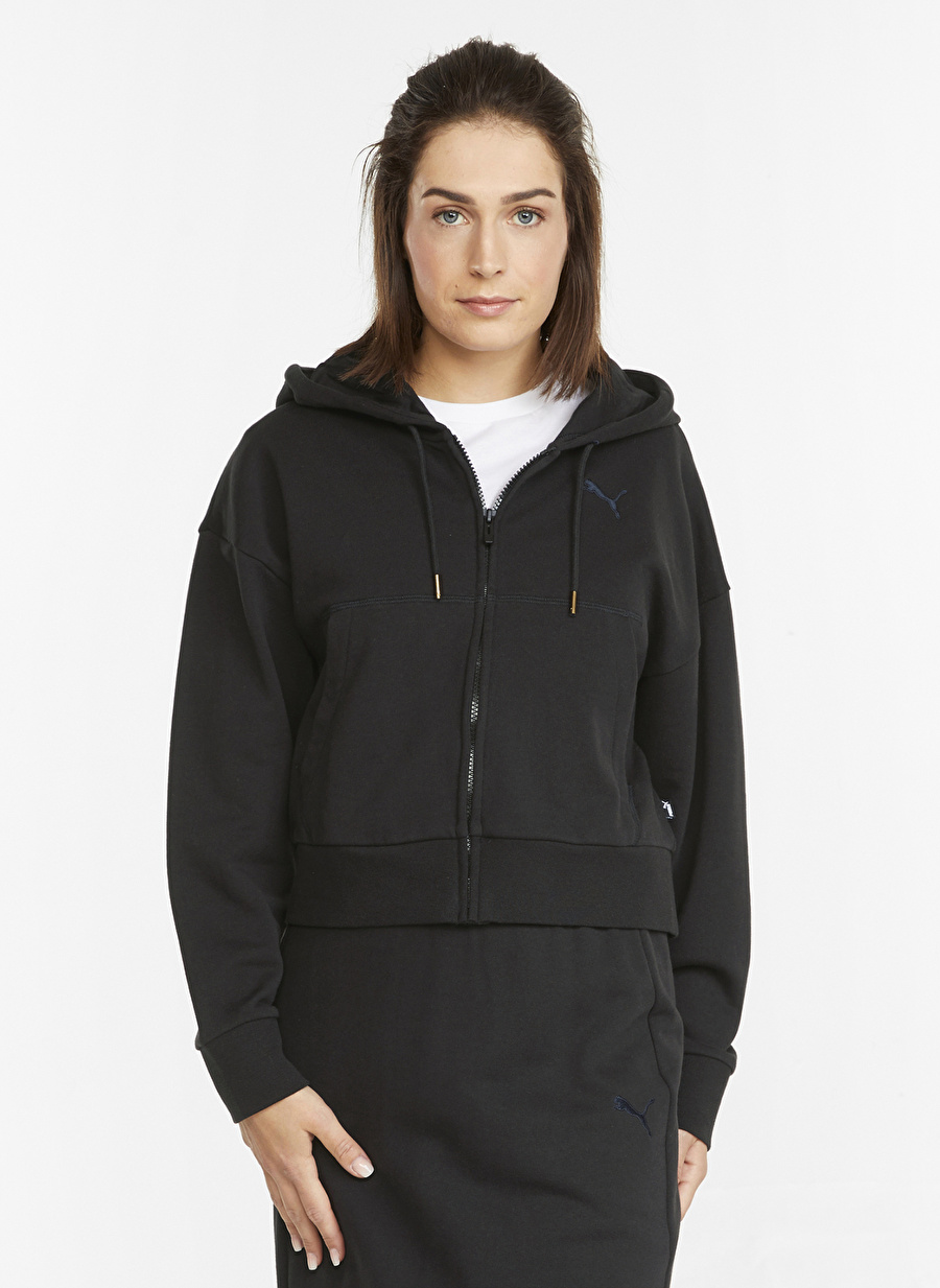 Puma 58952101 Her Full-Zip Hoodie Tr Kapüşonlu Regular Fit Siyah Kadın Sweatshırt