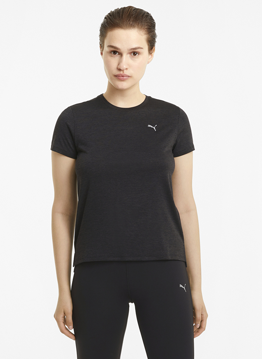 Puma 52018201 Run Favorite Heather Tee O Yaka Normal Siyah Kadın T-Shirt