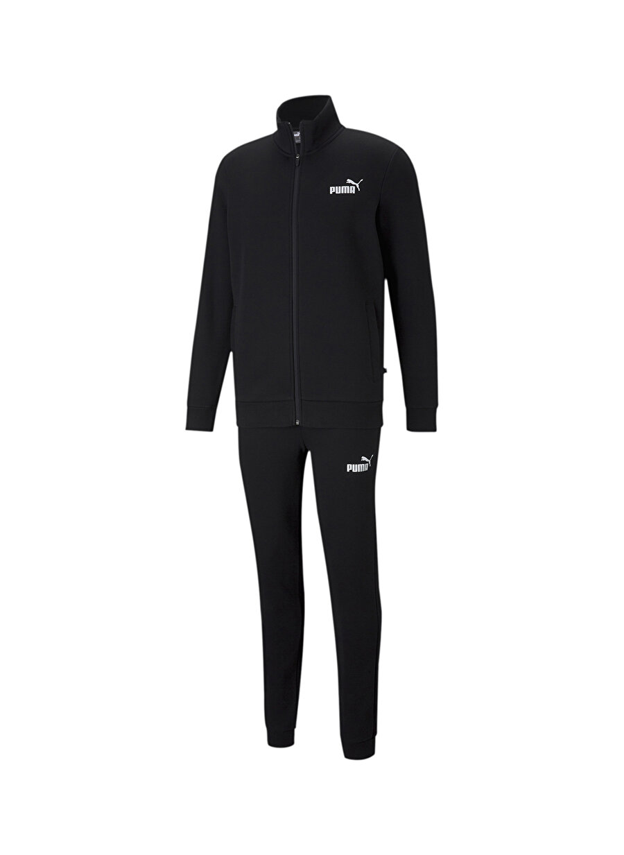 Puma 58584101 Clean Sweat Suit Fl Gömlek Yaka Regular Fit Siyah Erkek Eşofman Takımı