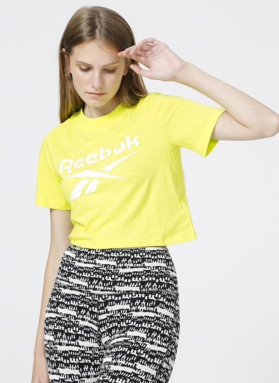 Reebok GR9385 Ri Crop Tee Sarı Kadın T-Shirt