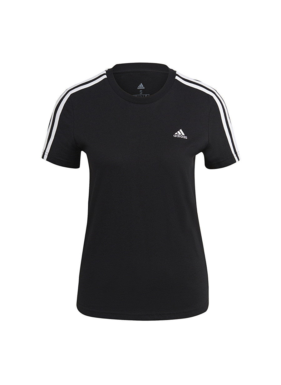 adidas Bisiklet Yaka Siyah - Beyaz Kadın T-Shirt GL0784 W 3S T