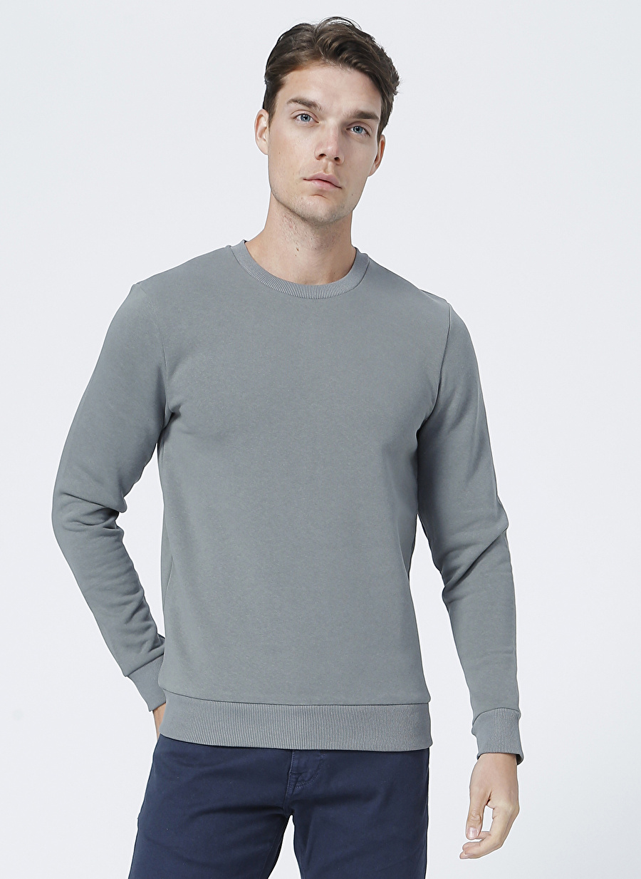 Only & Sons O Yaka Düz Çağla Erkek Sweatshirt_2