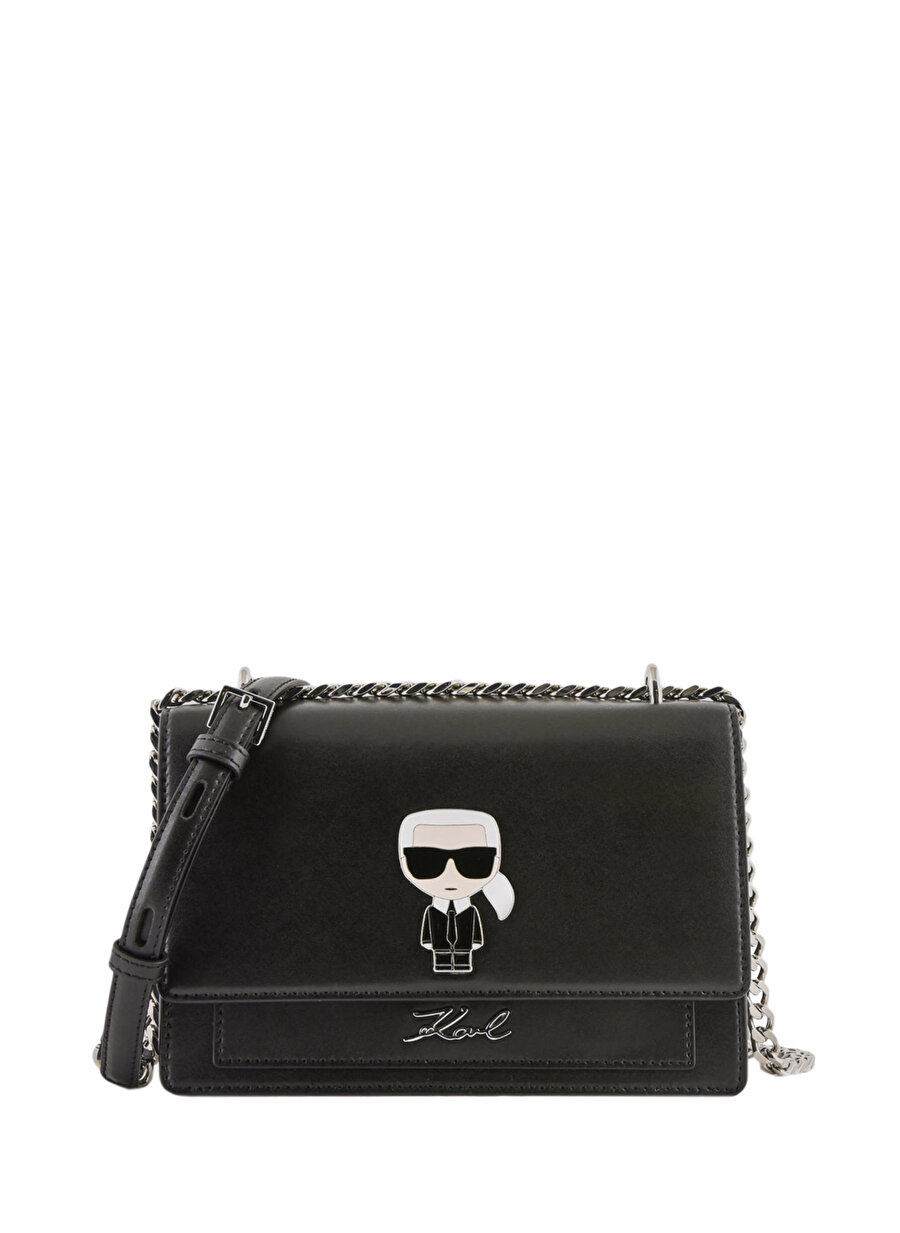 Karl Lagerfeld Ikonik Metal Lock Mıknatıslı Kadın Deri Çapraz Çanta