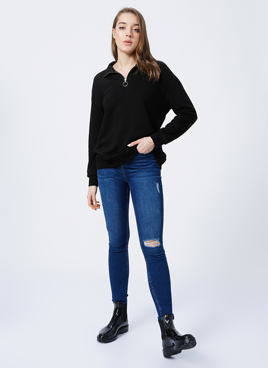 Aeropostale Yüksek Bel Skinny Fit Koyu İndigo Kadın Denim Pantolon KDPK100_0