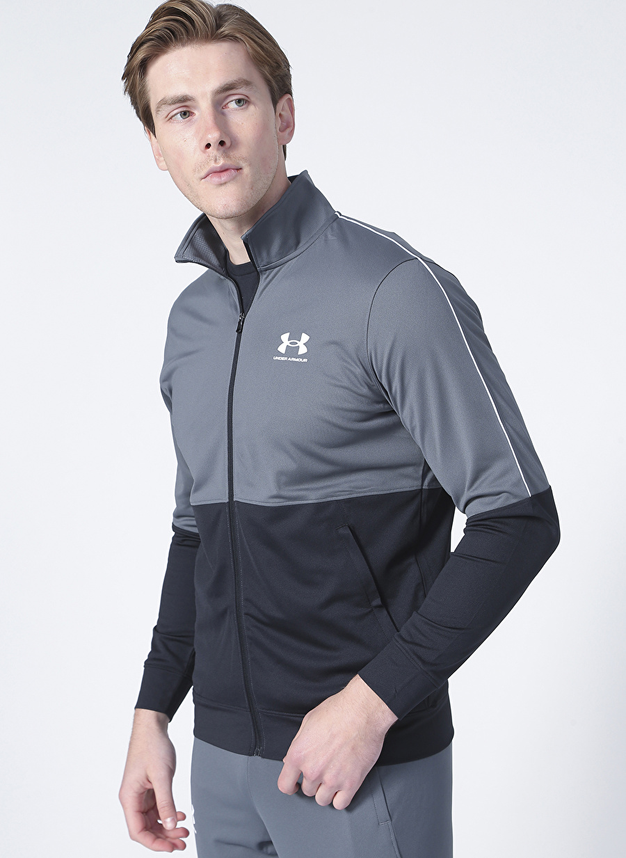 Under Armour 1366202-Ua Pique Track Jacket Gri Erkek Zip Ceket