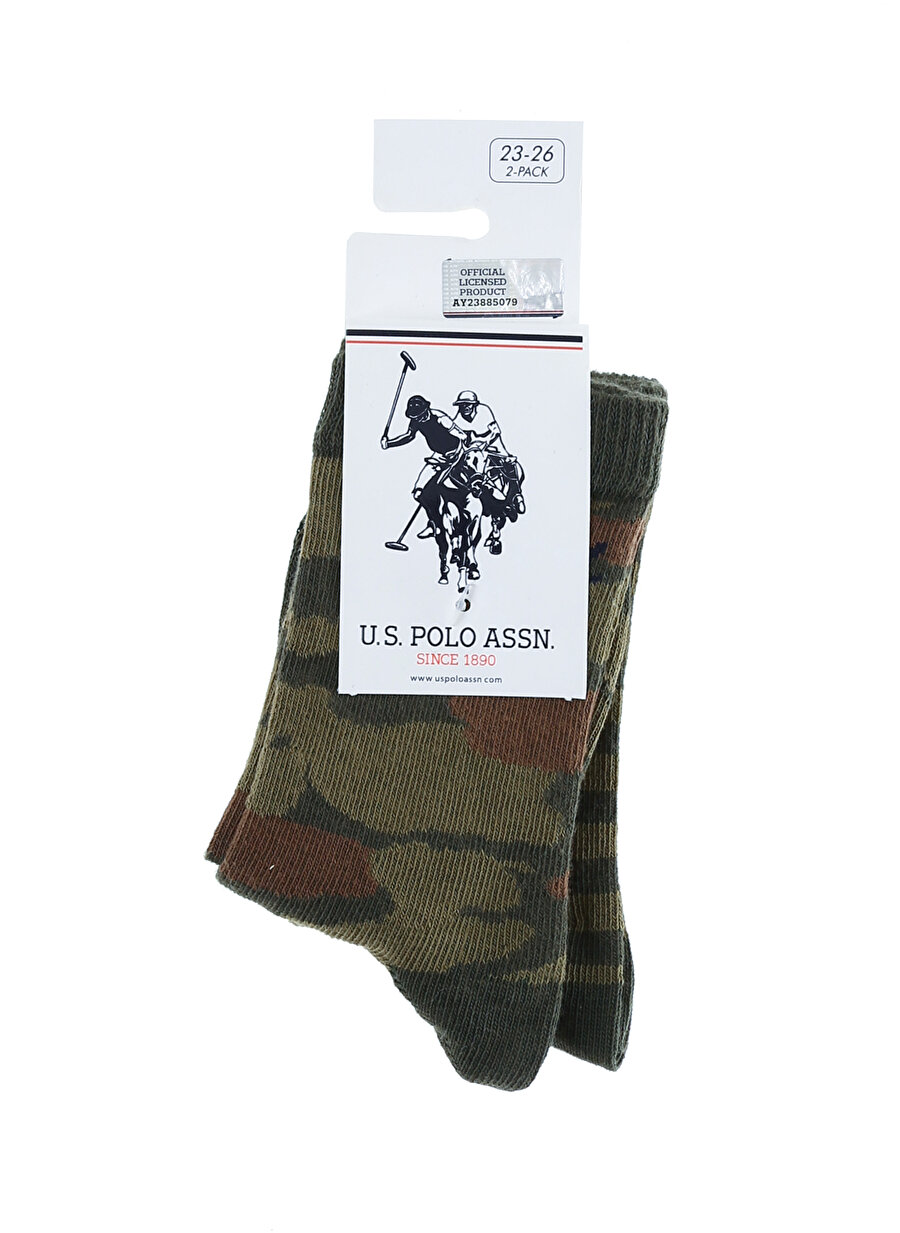 U.S. Polo Assn. Yeşil Erkek Çocuk Paketli Çorap GAME-SK21-VR027