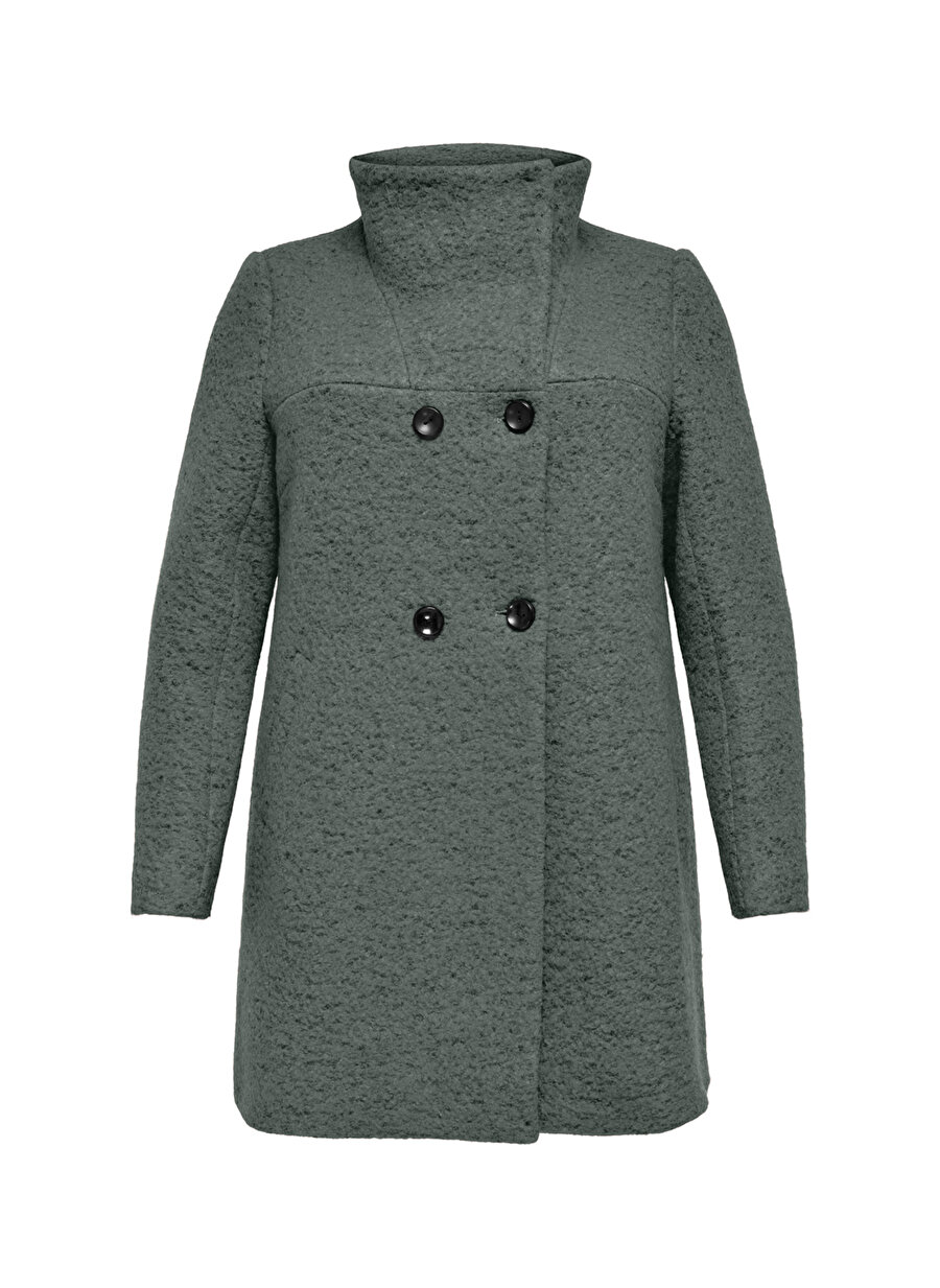 Only Carnewsophia Wool Coat Cc Otw Dik Yaka Normal Kalıp Düz Açık Yeşil Kadın Kaban
