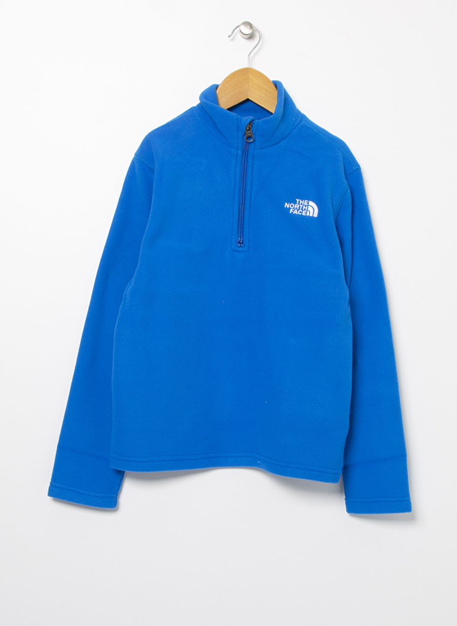 The North Face Nf0a2rtnt4s1 Y Glacier 1/4 Fermuarlı Standart Kalıp Düz Mavi Erkek Çocuk Sweatshirt