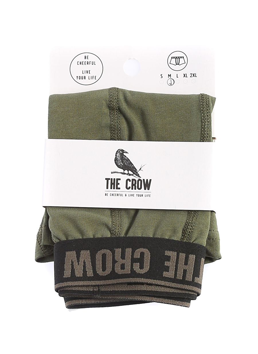 The Crow  Regular Fit Düz Haki Erkek Boxer