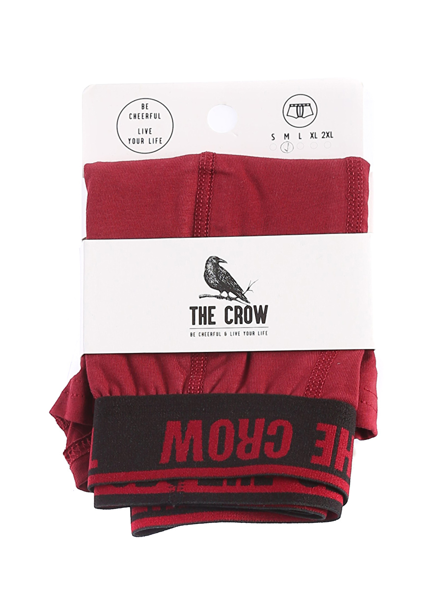 The Crow  Regular Fit Düz Bordo Erkek Boxer