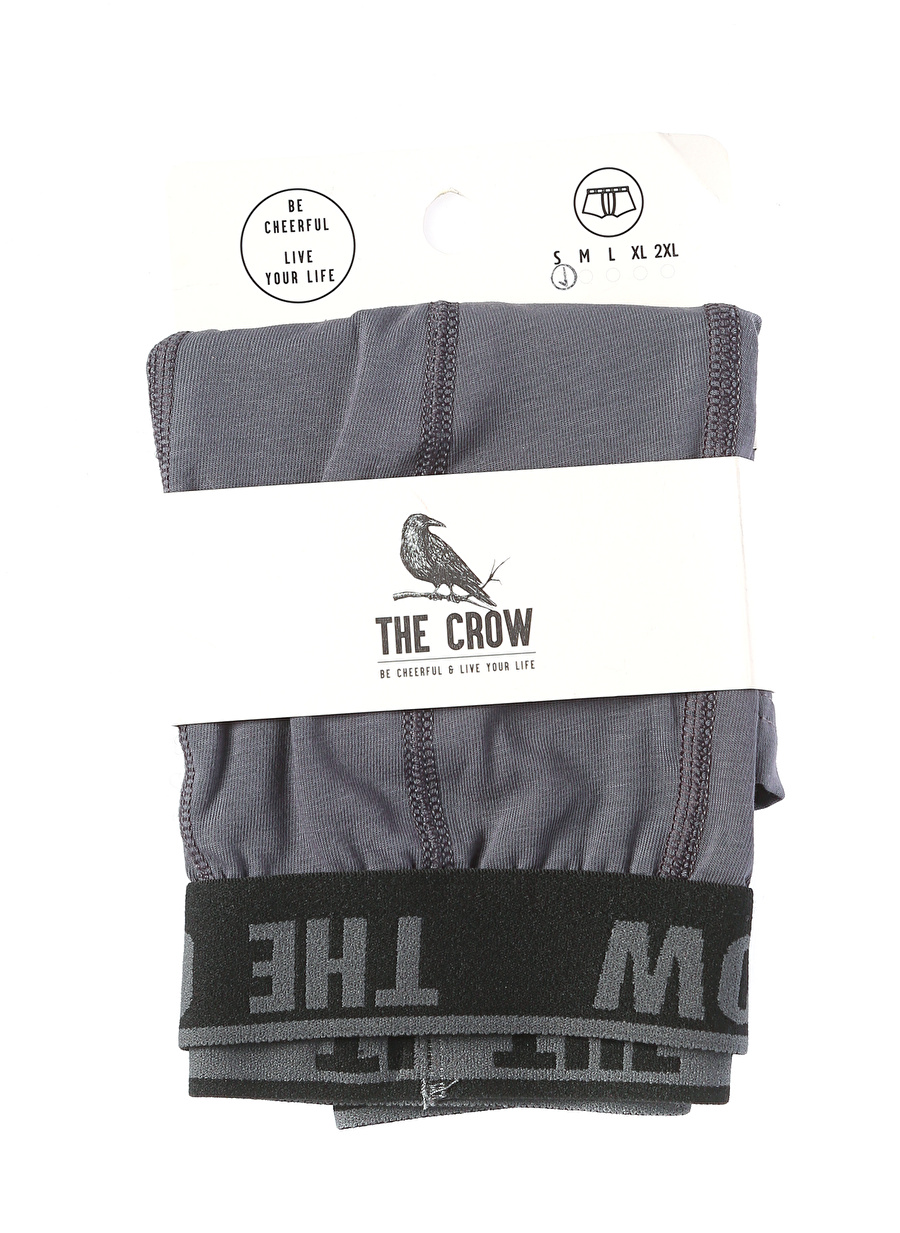 The Crow   Regular Fit Düz Antrasit Erkek Boxer