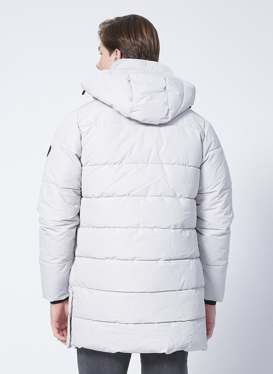 Only & Sons Koyu Beyaz Erkek Kapüşon Yaka Kaban ONSCARL LONG QUILTED COAT OTW _15