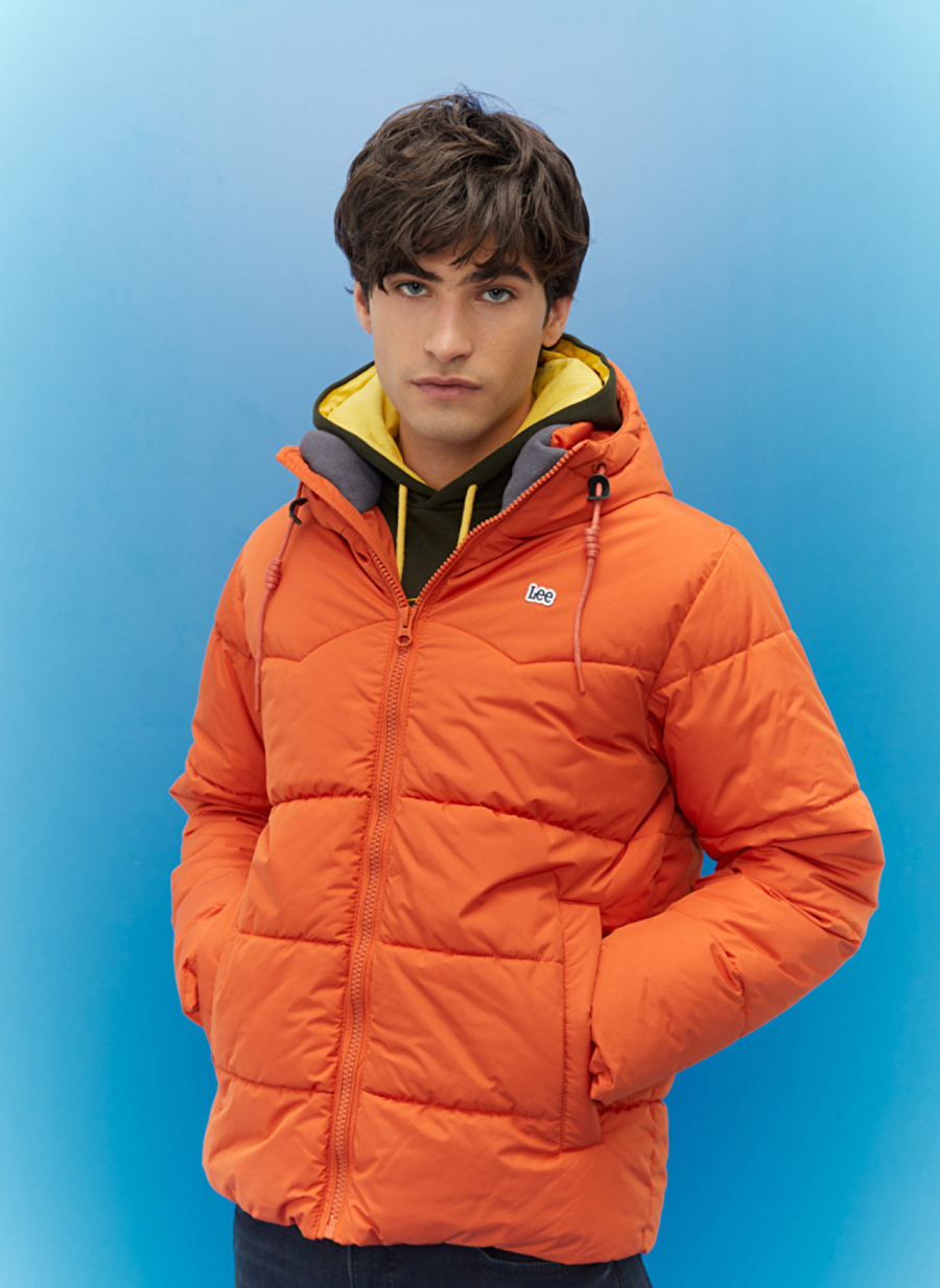 Lee Regular Fit Turuncu Erkek Kısa Şişme Mont L88BNYBH_Puffer Jacket