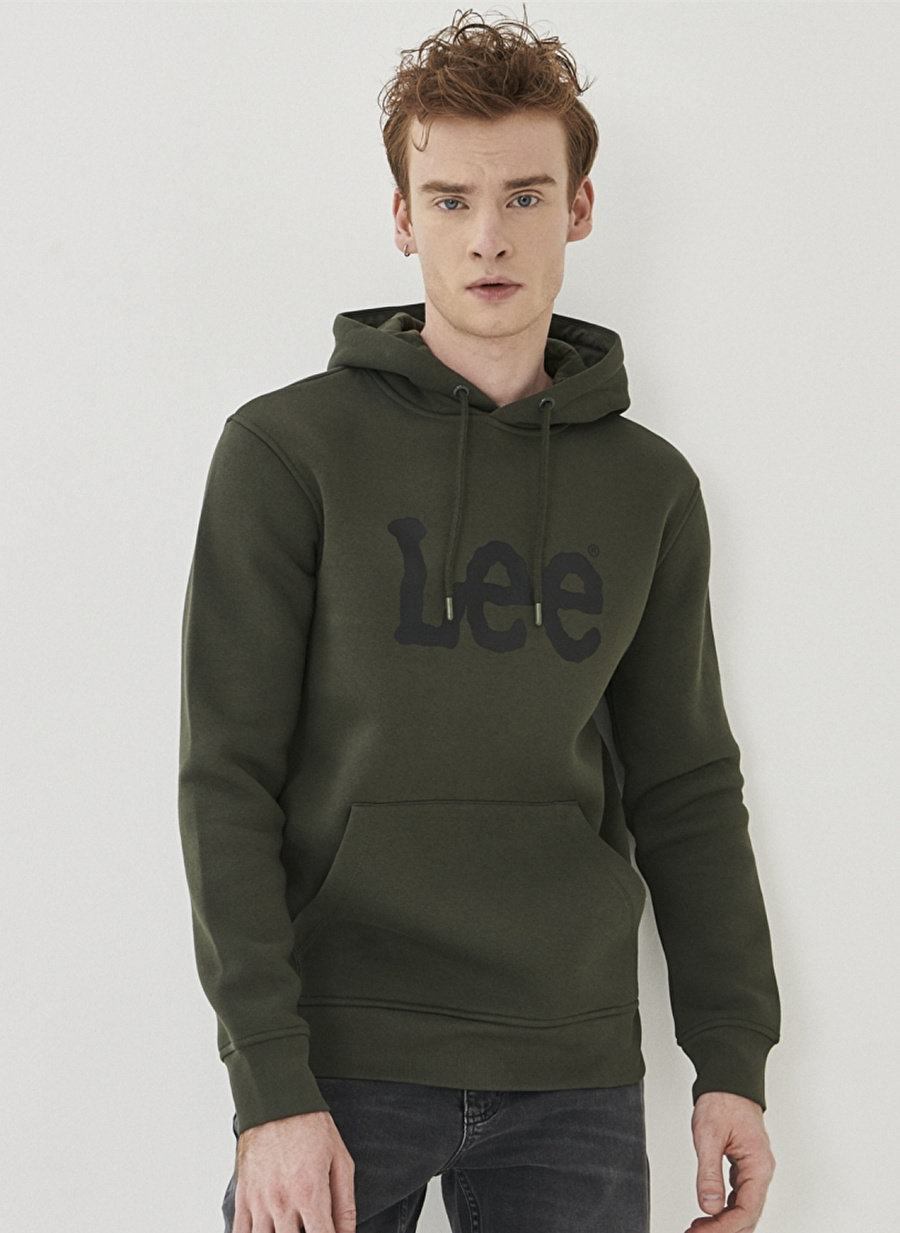 Lee Kapüşon Yaka Yağ Yeşili Erkek Sweatshırt L212021308_Hoodie Sweatshirt