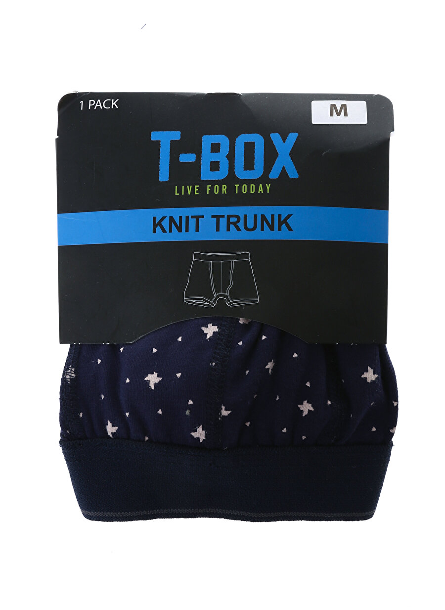 T-Box Standart Kalıp Desenli Lacivert Erkek Boxer - T-Box Bxr13
