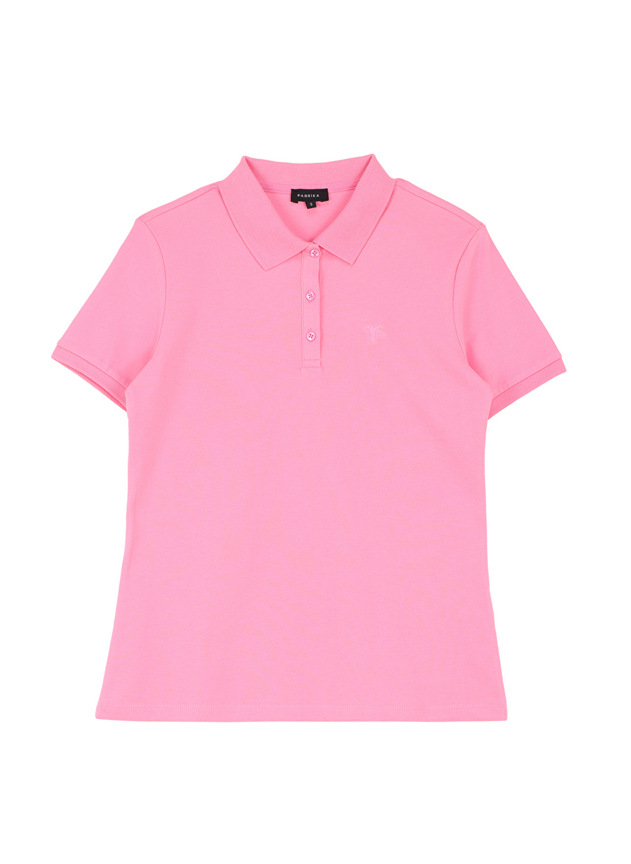 Fabrika Açık Pembe Kadın Polo Yaka Basic T-Shirt DEEP