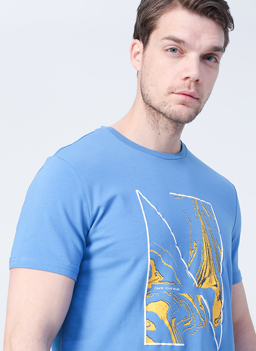 Fabrika Sports S-Dreams O Yaka Basic Düz Mavi Erkek T-Shirt