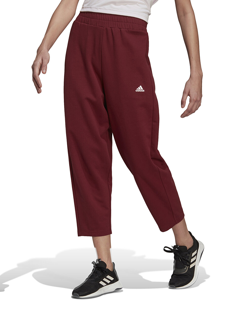 Adidas Hd6828 Yoga 7/8 Pant Normal Bel Düz Koyu Kırmızı Kadın Eşofman Altı