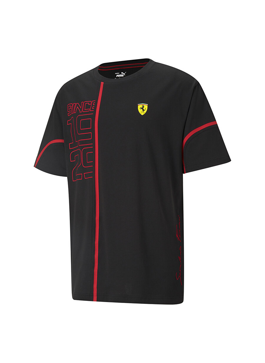Puma 59980901 Ferrari Race St Graphictee O Yaka Normal Kalıp Baskılı Siyah Erkek T-Shirt
