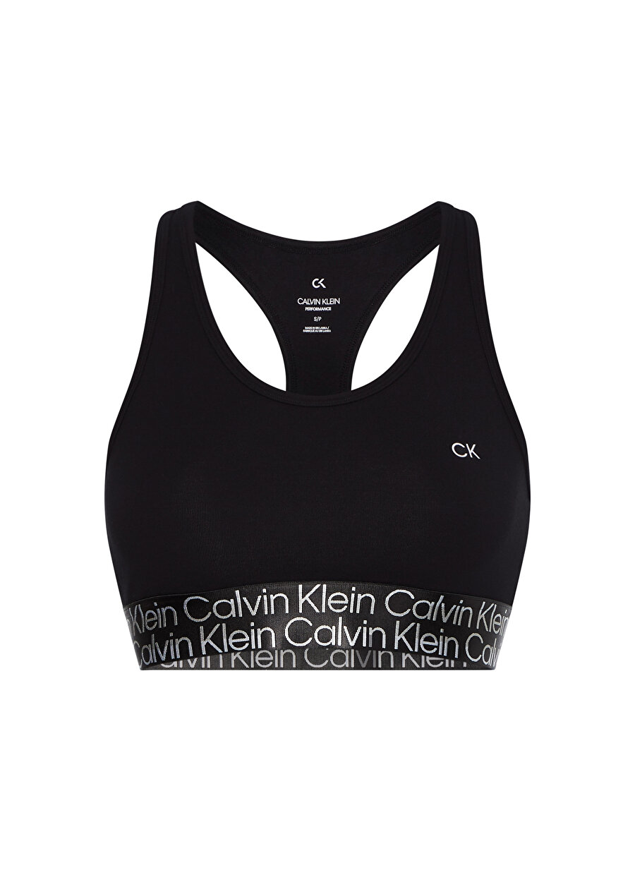 Calvin Klein 00GWS2K134BAE Yuvarlak Yaka Normal Kalıp Düz Siyah Kadın Sporcu Sütyeni