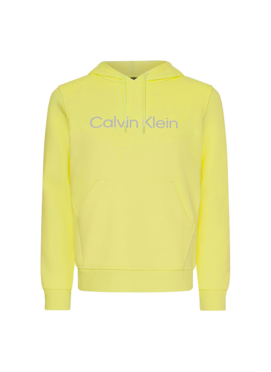 Calvin Klein 00GWS2W311SLM Kapüşonlu Normal Kalıp Düz Yeşil Kadın Sweatshirt