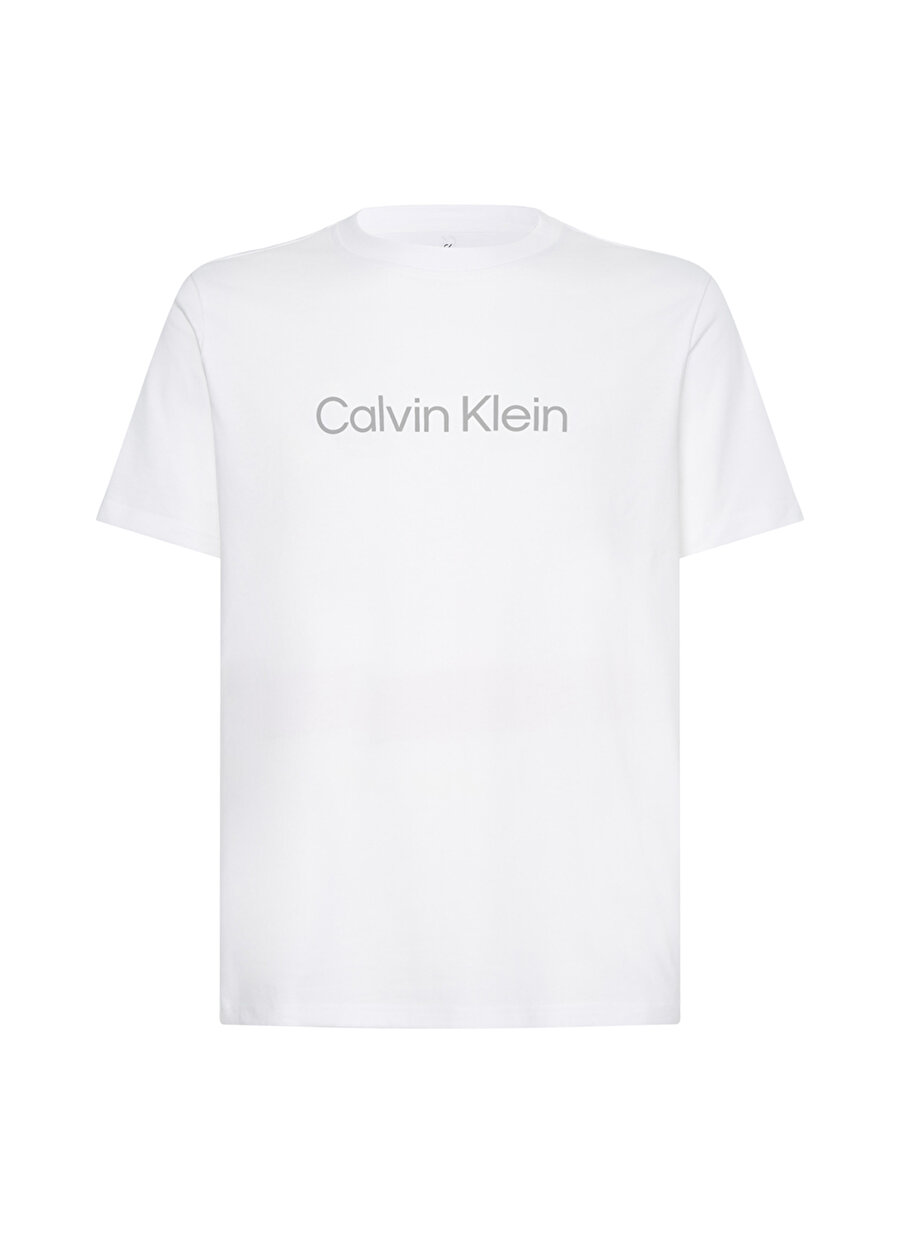 Calvin Klein 00GMS2K107YAF Bisiklet Yaka Normal Kalıp Düz Beyaz Erkek T-Shirt