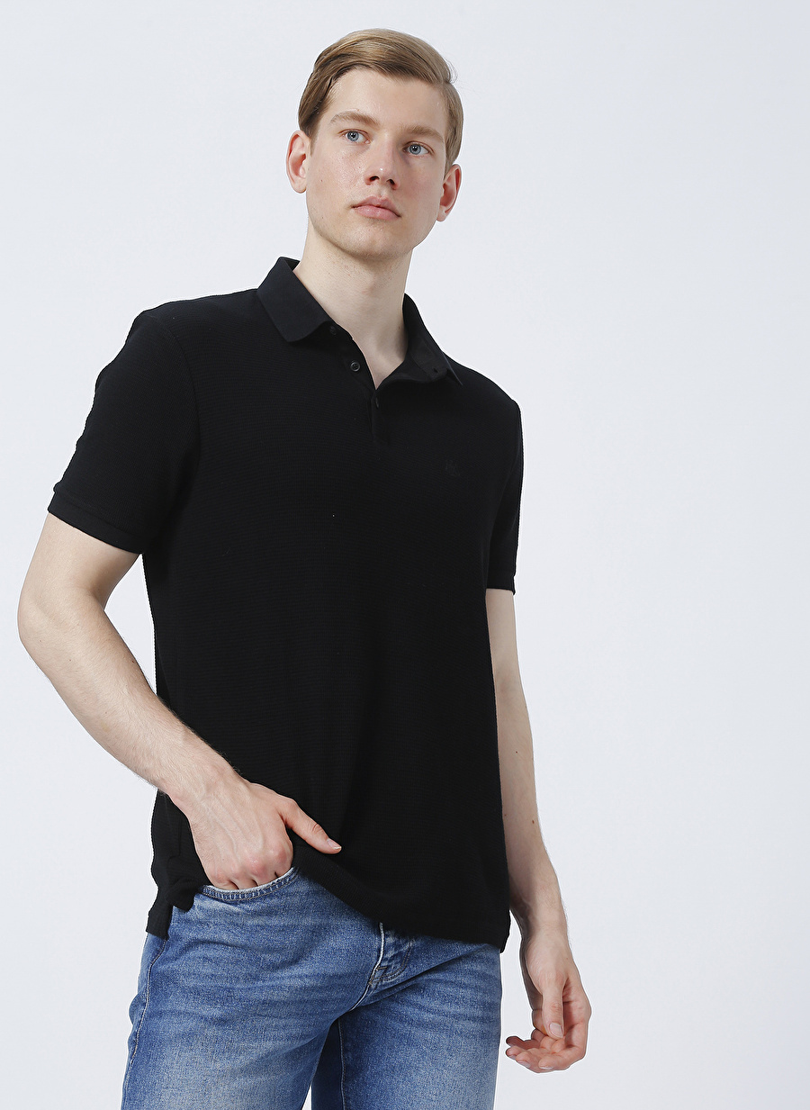 Mavi Düz Siyah Erkek Polo T-Shirt M0610107-900_POLO TİŞÖRT