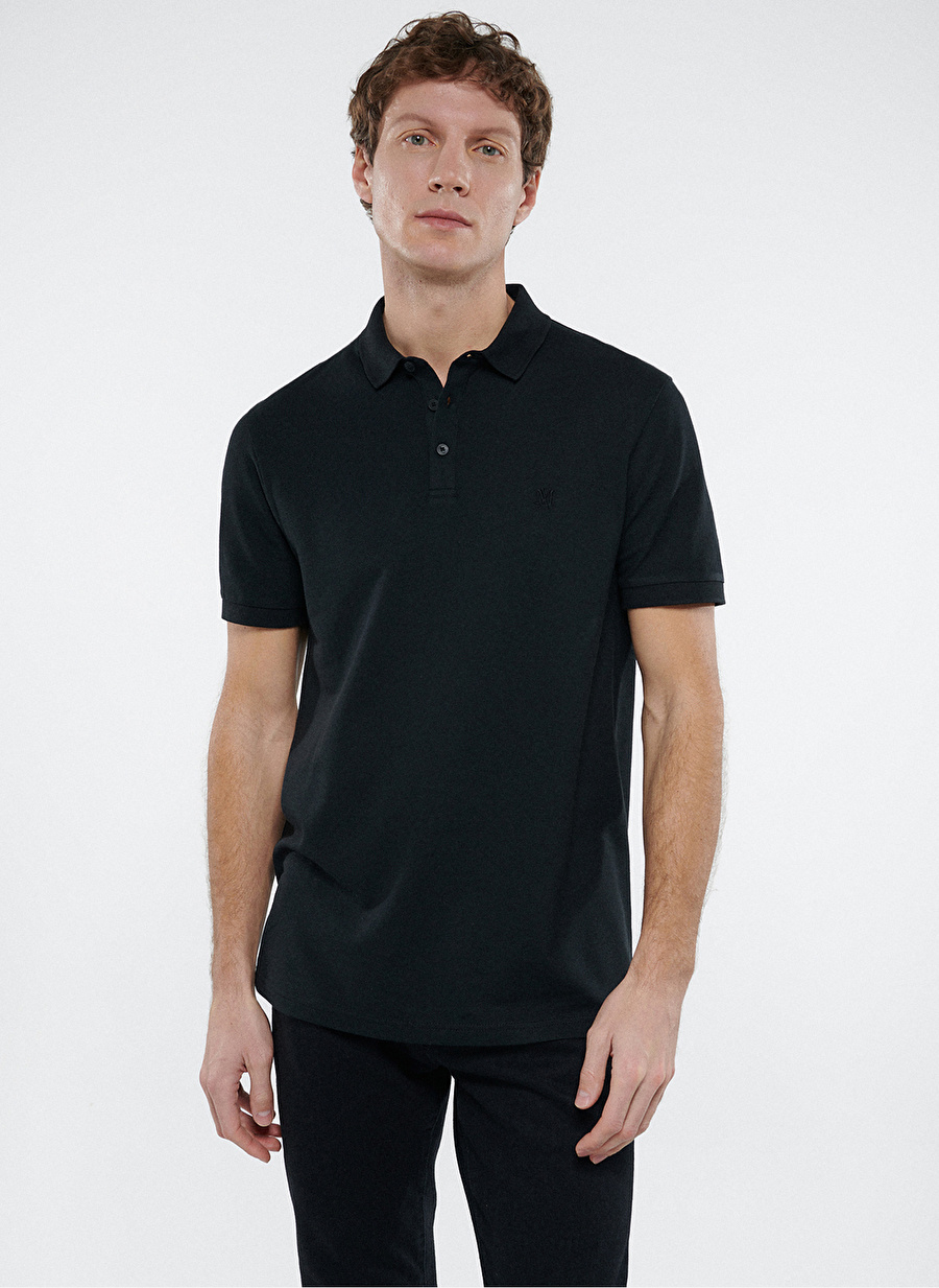 Mavi Düz Siyah Erkek Polo T-Shirt M066157-900_POLO TİŞÖRT