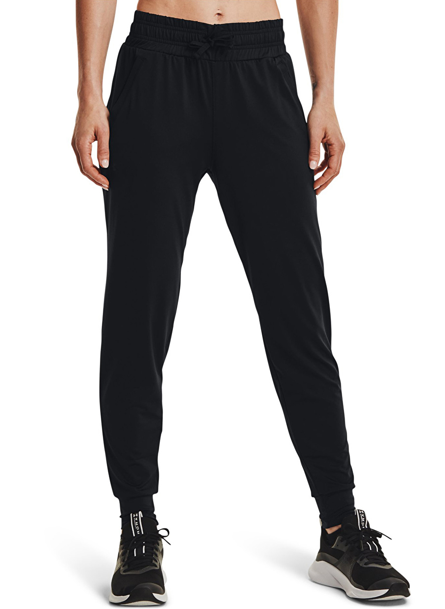 Under Armour 1369385 New Fabric Hg Armour Pant Normal Bel Düz Siyah Kadın Eşofman Altı