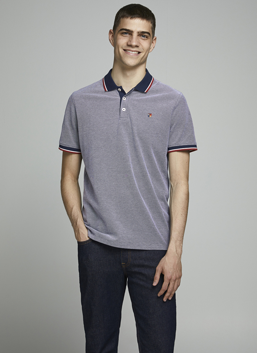 Jack & Jones Düz Mavi Erkek Polo T-Shirt 12169064_JPRBLUWIN POLO SS