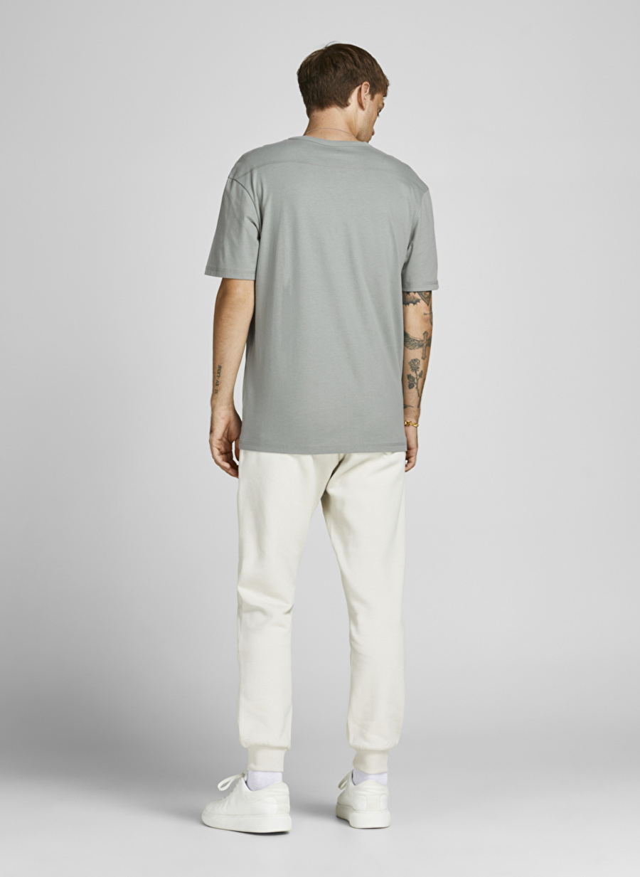 Jack & Jones 12193490_Jcoclassic Tee Bisiklet Yaka Relaxed Baskılı Açık Gri Erkek T-Shirt