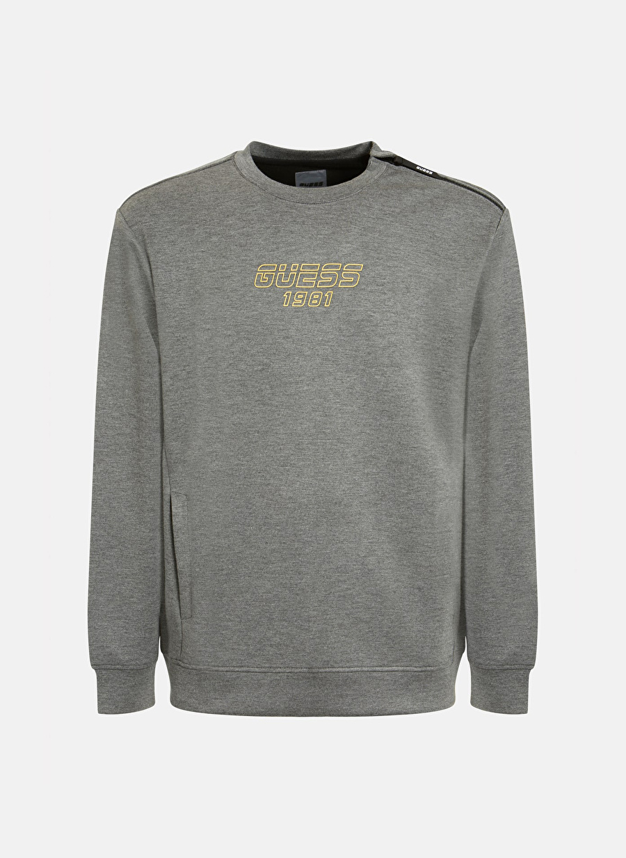 Guess Z2RQ04KAYO2 Bisiklet Yaka Regular Fit Düz Kahve Erkek Sweatshirt