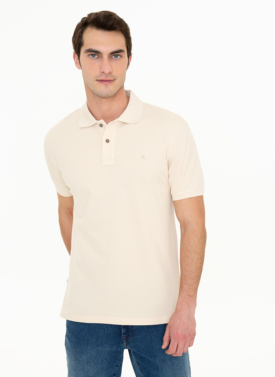 Pierre Cardin Polo Yaka Düz Bej Erkek Polo T-Shirt EARTH