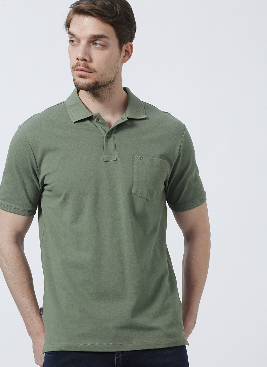 Pierre Cardin Polo Yaka Düz Yeşil Erkek Polo T-Shirt EARTH-R