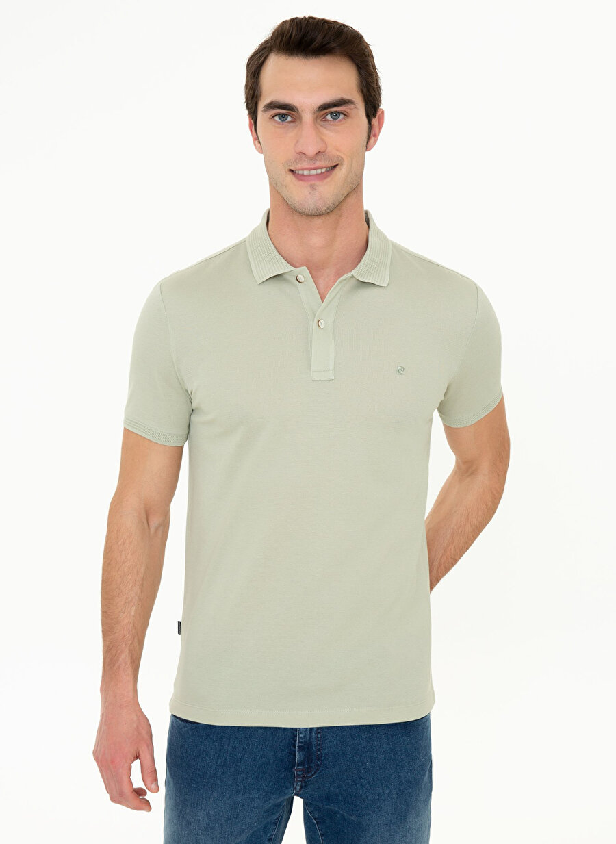 Pierre Cardin Polo Yaka Düz Yeşil Erkek Polo T-Shirt FAYE