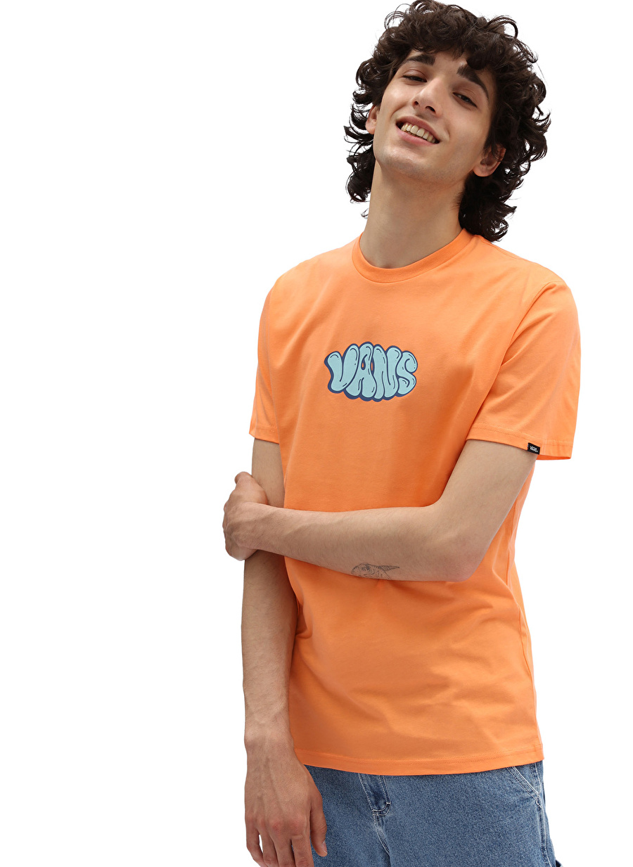 Vans Bisiklet Yaka Normal Kalıp Düz Turuncu Erkek T-Shirt - VN0A7PKWYST1 Vans Tagged Ss