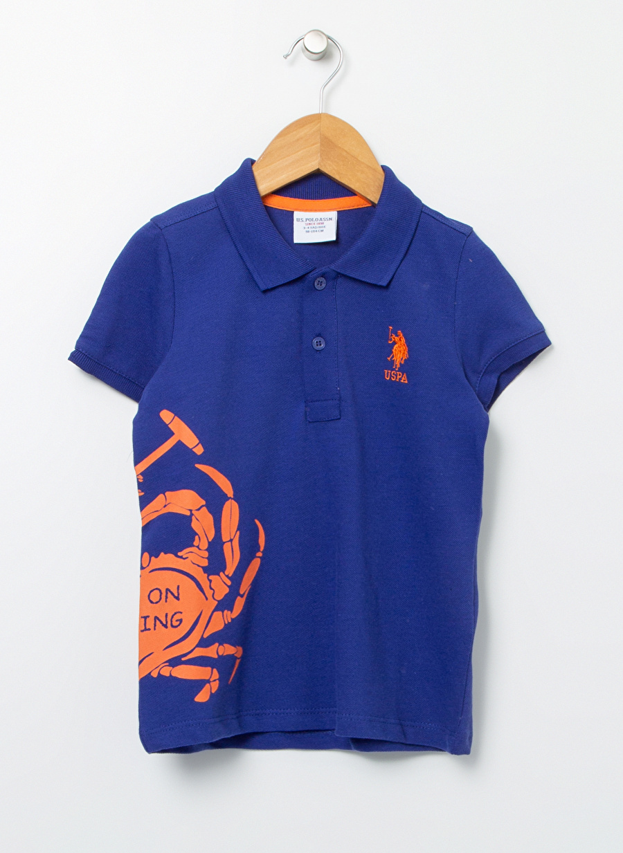 U.S. Polo Assn. Baskılı Mavi Erkek Çocuk Polo T-Shirt ROJGER VR212