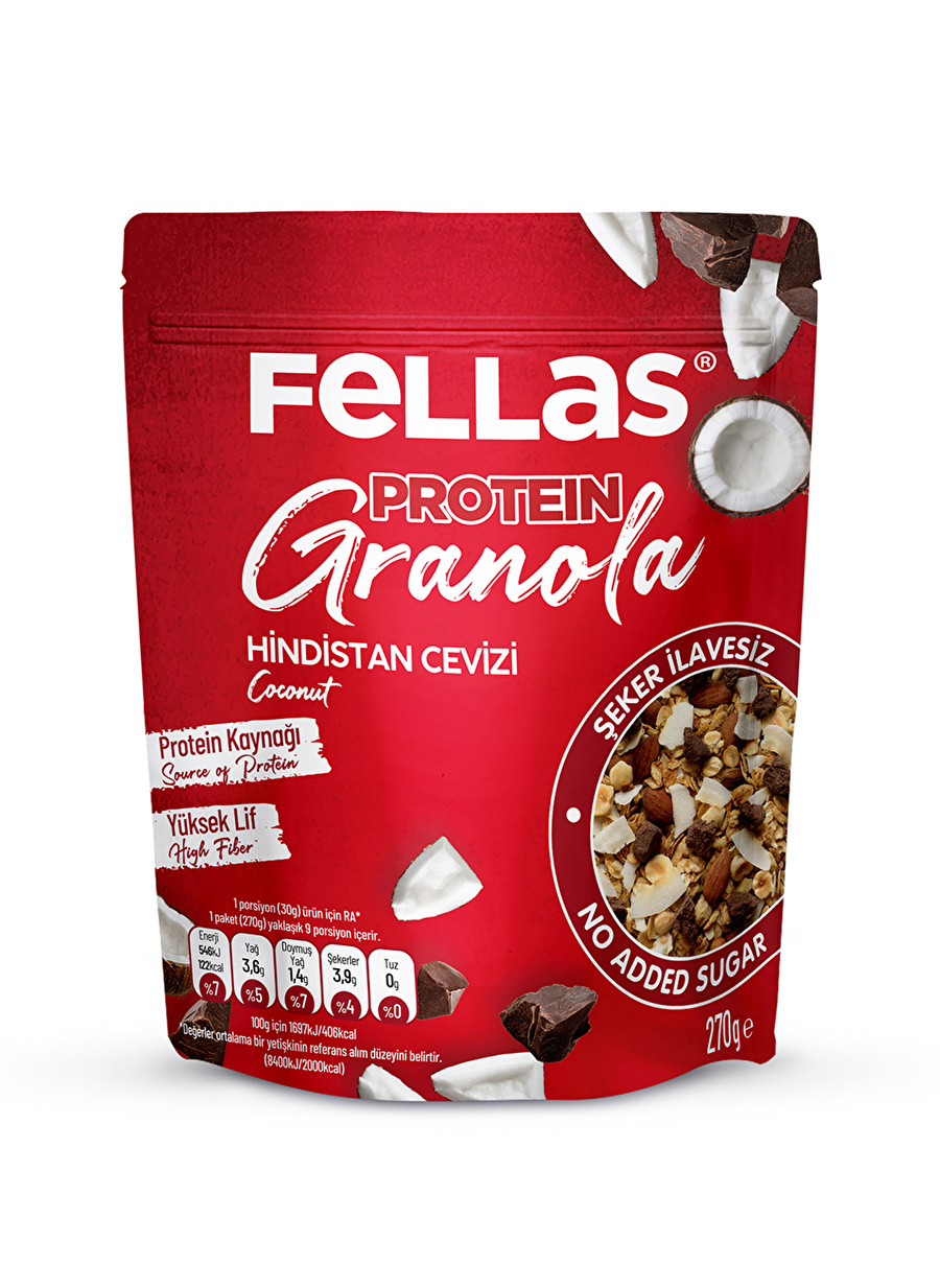 Fellas Protein Granola - Hindistan Cevizi ( 270 G )