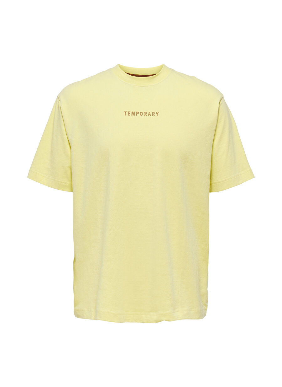 Only & Sons Baskılı Sarı Erkek T-Shirt 22022630_ONSNOLAN RELAX HOLIDAY