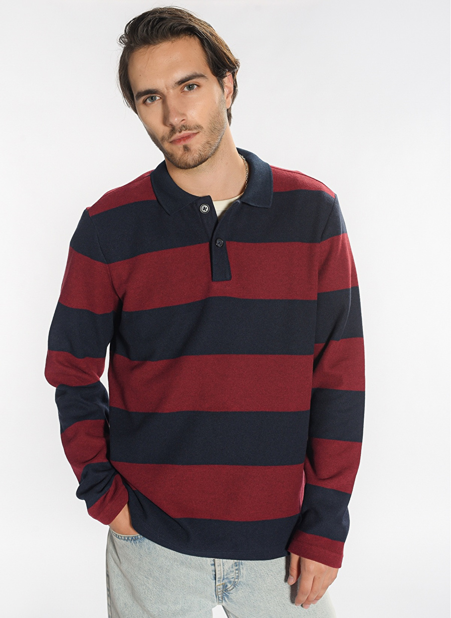 People By Fabrika PFEAW21SW0029 Regular Fit Düz Bordo Erkek Sweatshirt