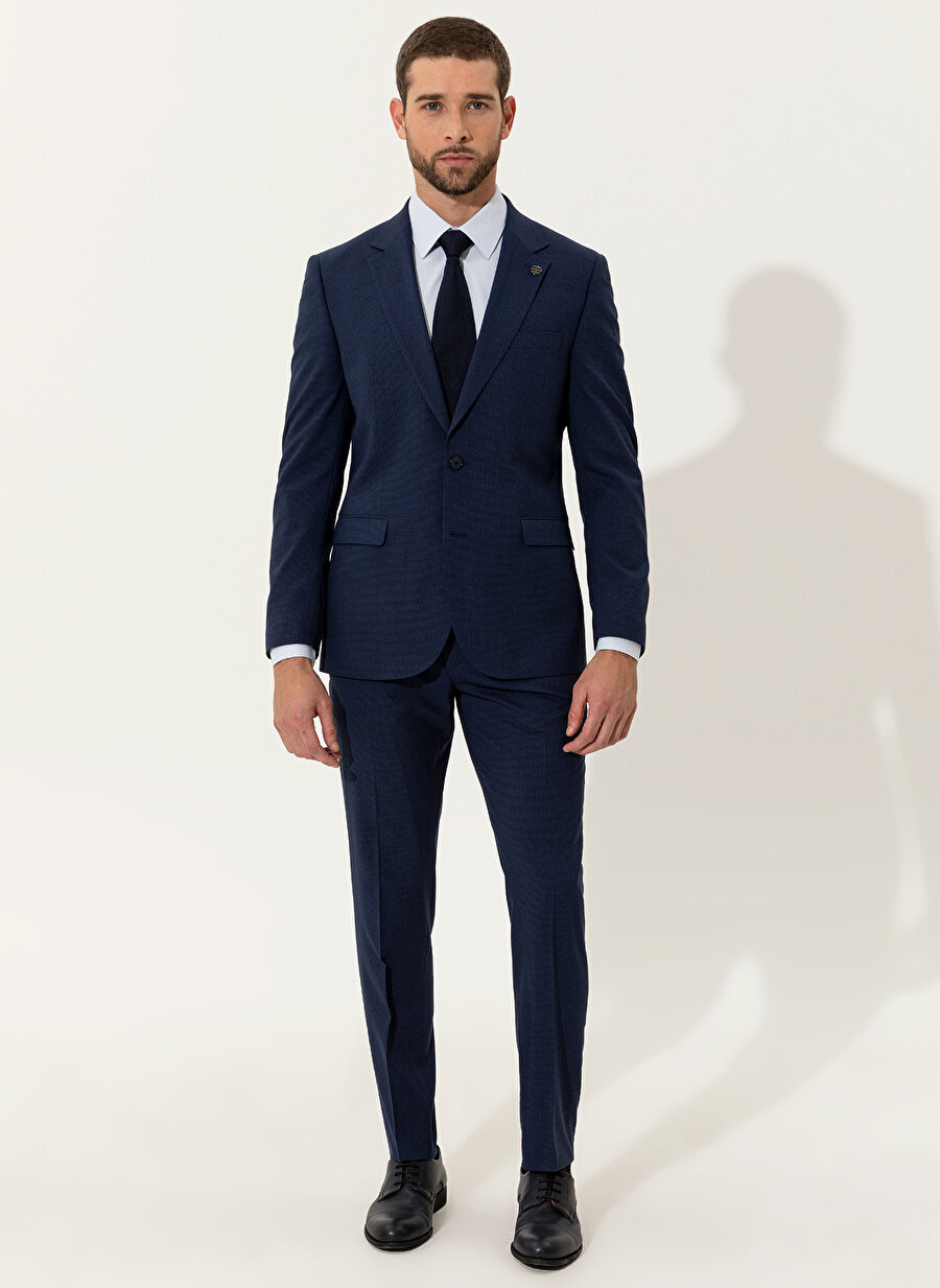 Pierre Cardin N00057/EXT Kırlangıç Yaka Normal Bel Extra Slim Mikro Lacivert Erkek Takım Elbise