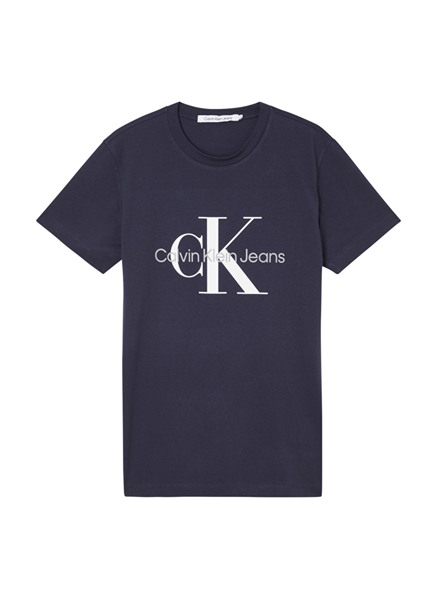 Calvin Klein Jeans Mavi Erkek Bisiklet Yaka Düz T-Shirt J30J320935-CHW CORE MONOGRAM