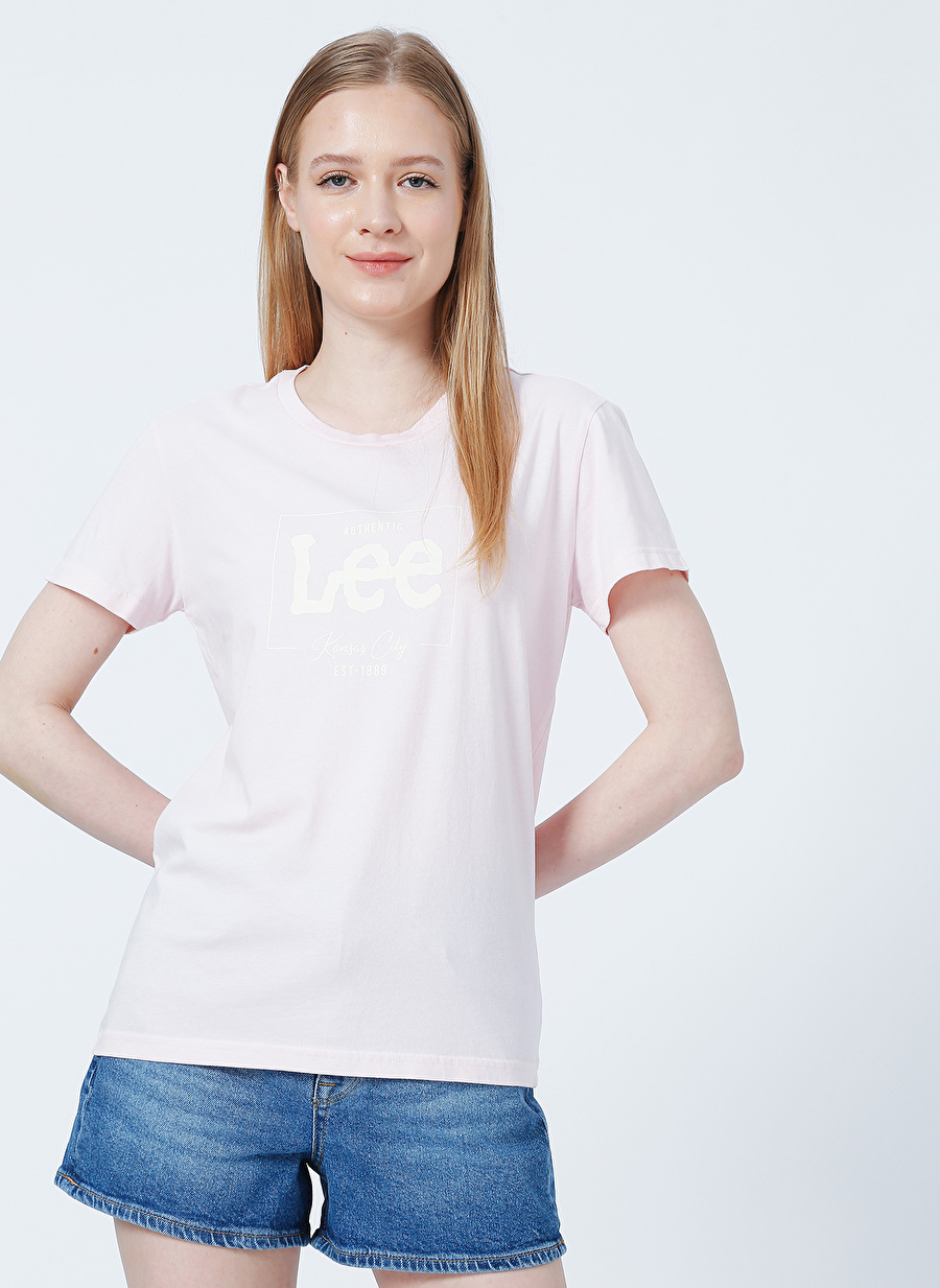 Lee L42LEHSU Bisiklet Yaka Regular Fit Lila Kadın T-Shirt