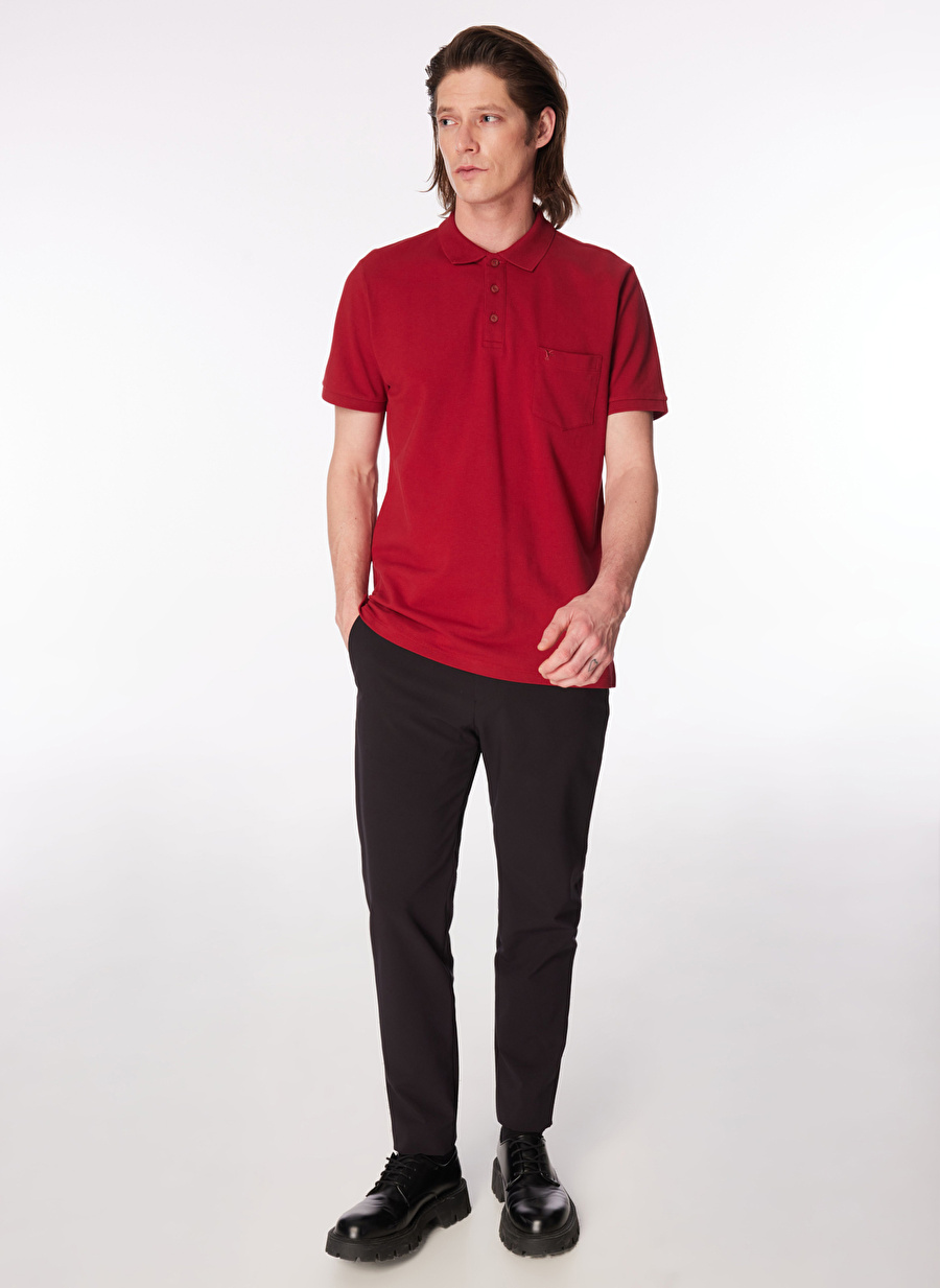 Fabrika Comfort Bordo Erkek Basic Polo T-Shirt CM NOBRO K CEPLI