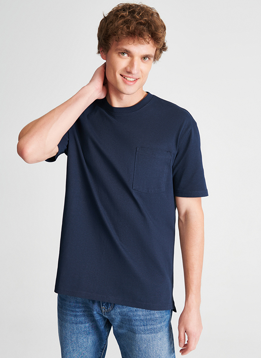 Mavi M066248-70490 Bisiklet Yaka  Loose Fit Düz Lacivert Erkek T-Shirt