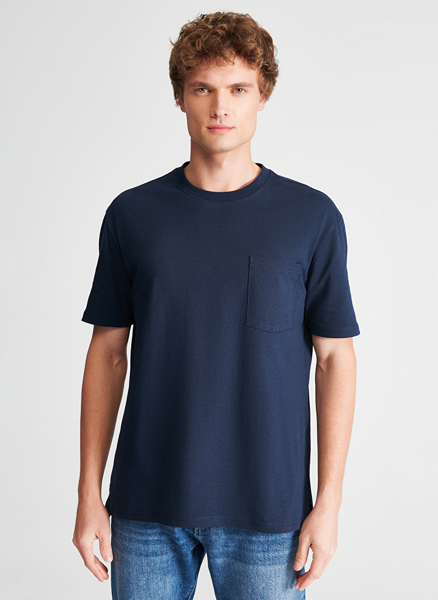 Mavi M066248-70490 Bisiklet Yaka  Loose Fit Düz Lacivert Erkek T-Shirt_2