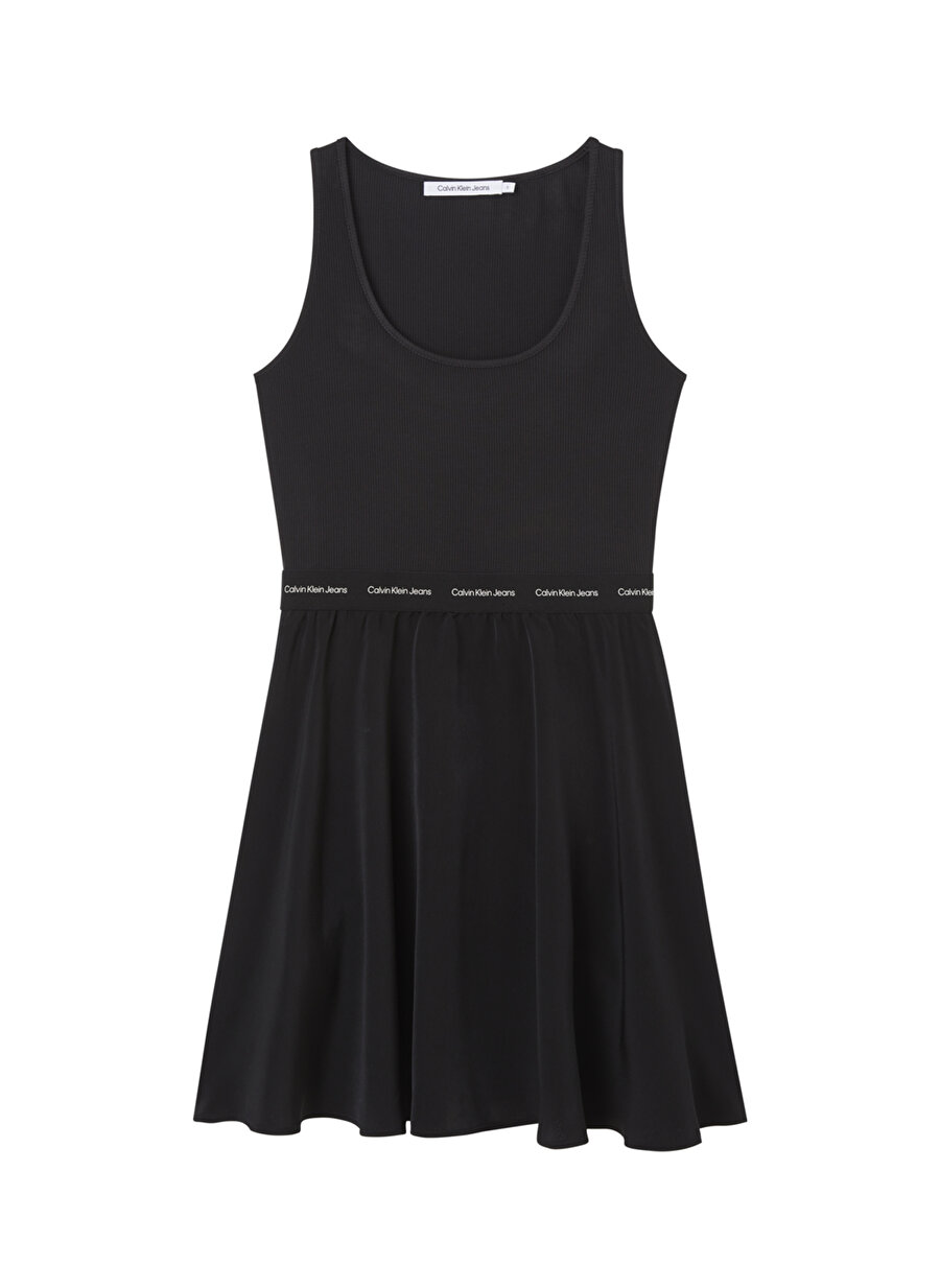 Calvin Klein V Yaka Diz Altı Siyah Kadın Elbise J20J218348BEH Elbise