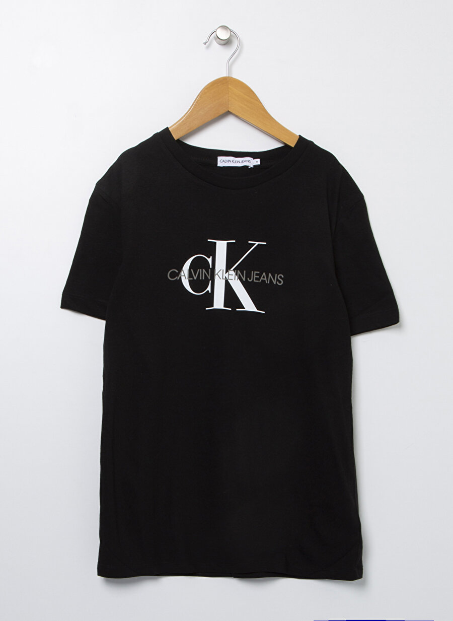 Calvin Klein Düz Siyah Erkek Çocuk T-Shirt IU0IU00068,MONOGRAM LOGO T-SHIRT